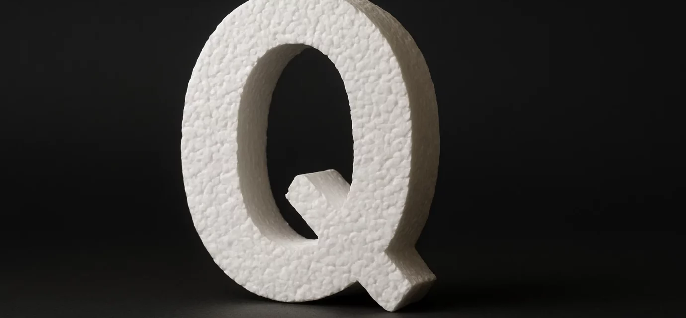 Kvalitní polystyren je označen logem „Q“