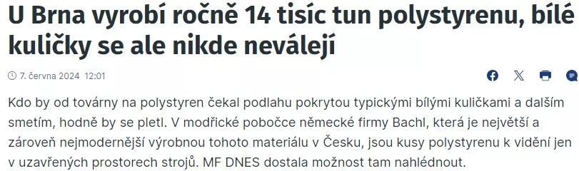Novináři se v továrně nemohli přestat divit, aneb bezodpadová výroba polystyrenu u Brna